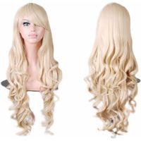 Peluca Rubia Larga Pelo Natural Ondulado Moda Para Mujer