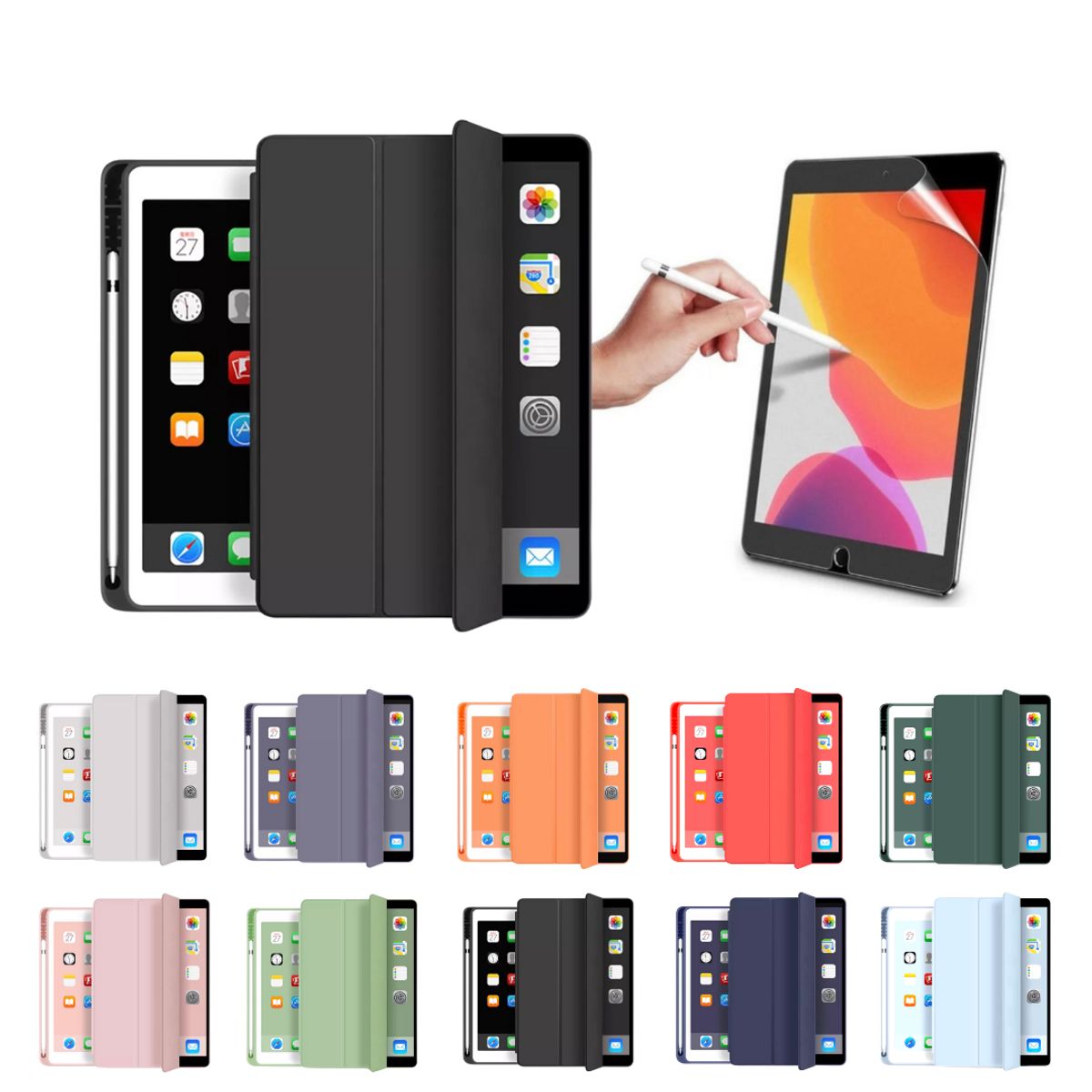 GENERICO - Fundas iPad Más Lámina Paperlike Para iPad 10.9 (air 4 Y 5) - Negro