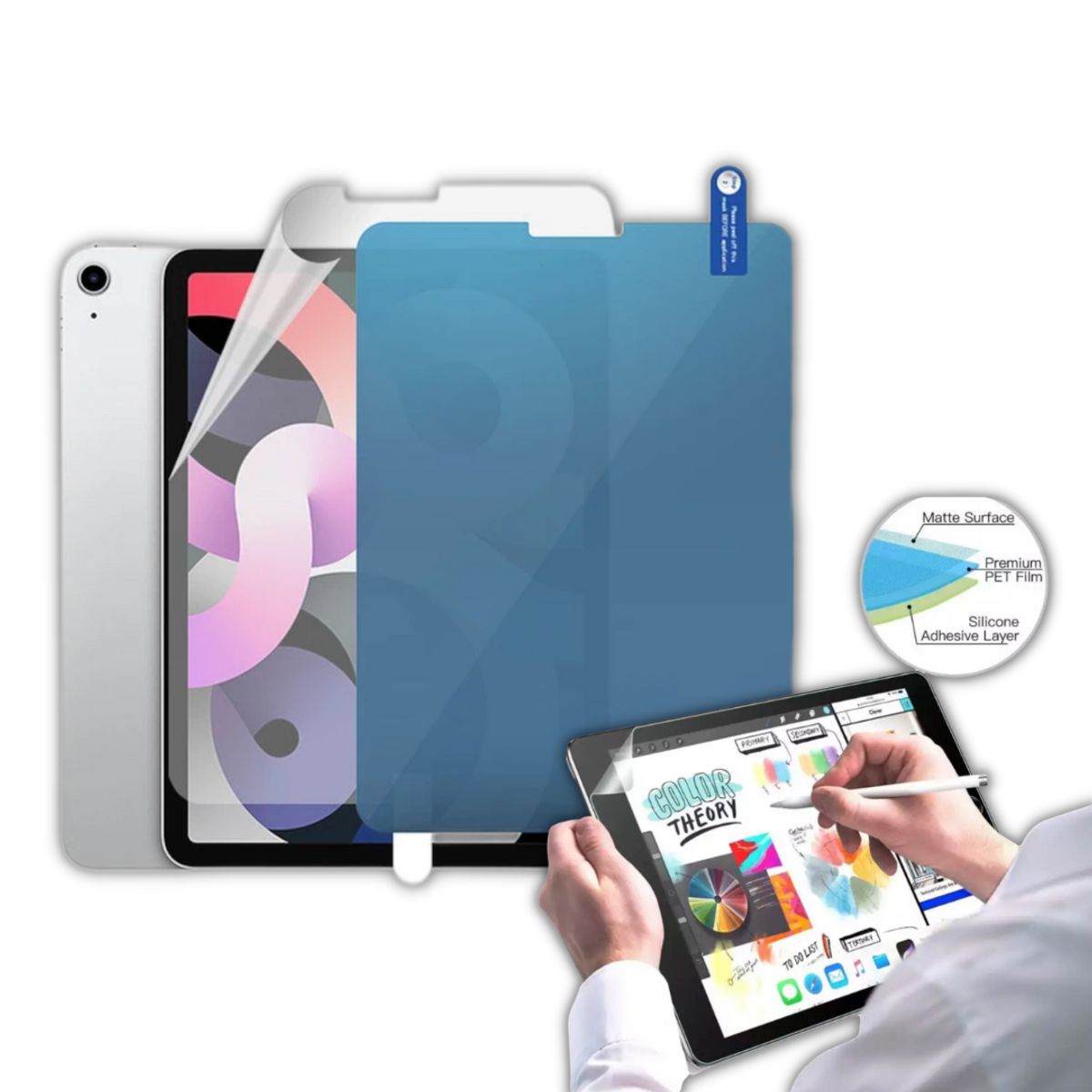 GENERICO - Fundas iPad Más Lámina Paperlike Para iPad 10.5 (2017/2019) - Naranjo