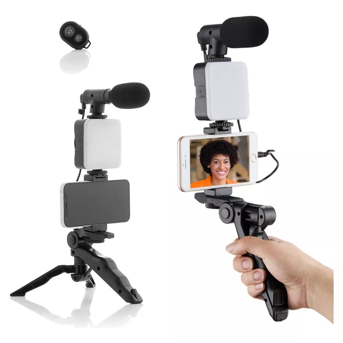 KUANGYE - Kit De Video Para Vlogging Youtube Soporte Trípode Microfono