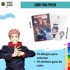 GENERICO - Libro para pintar Jujutsu Kaisen con stickers