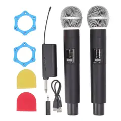 KUANGYE - Pack 2 Microfono Inalambrico Con Pantalla Led Recargable