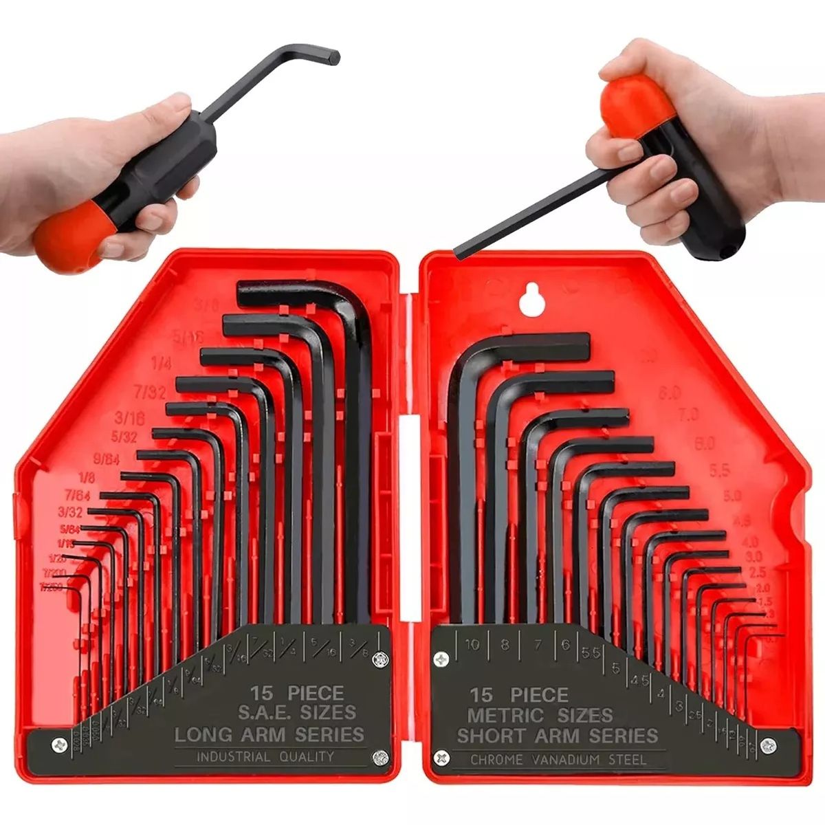 KUANGYE - Juego De Llaves Allen Hexagonales 30 Piezas, Surtido Métrico