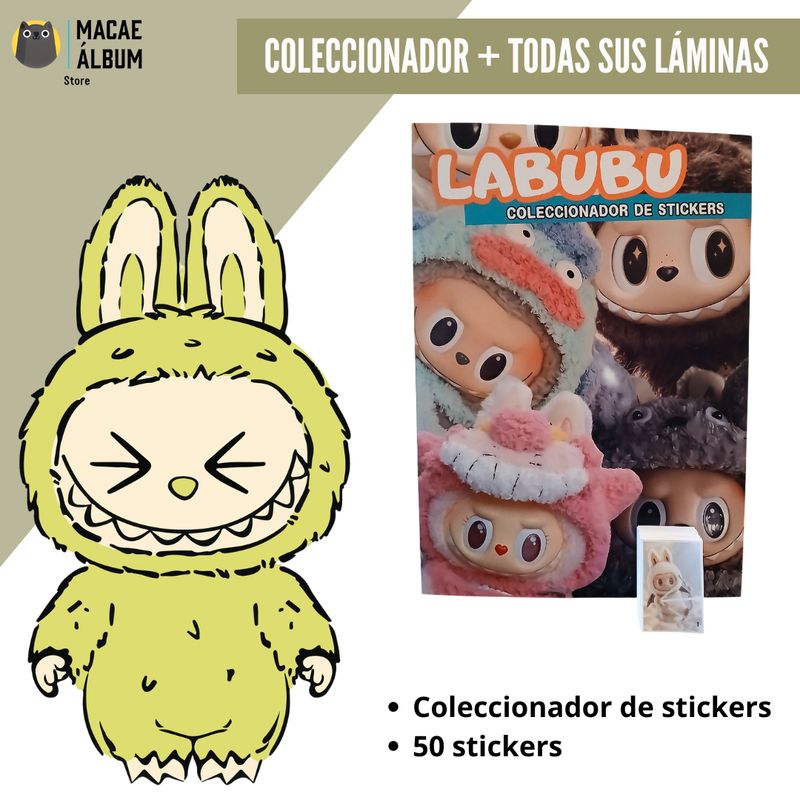GENERICO - Labubu Coleccionador de stickers + todas sus láminas