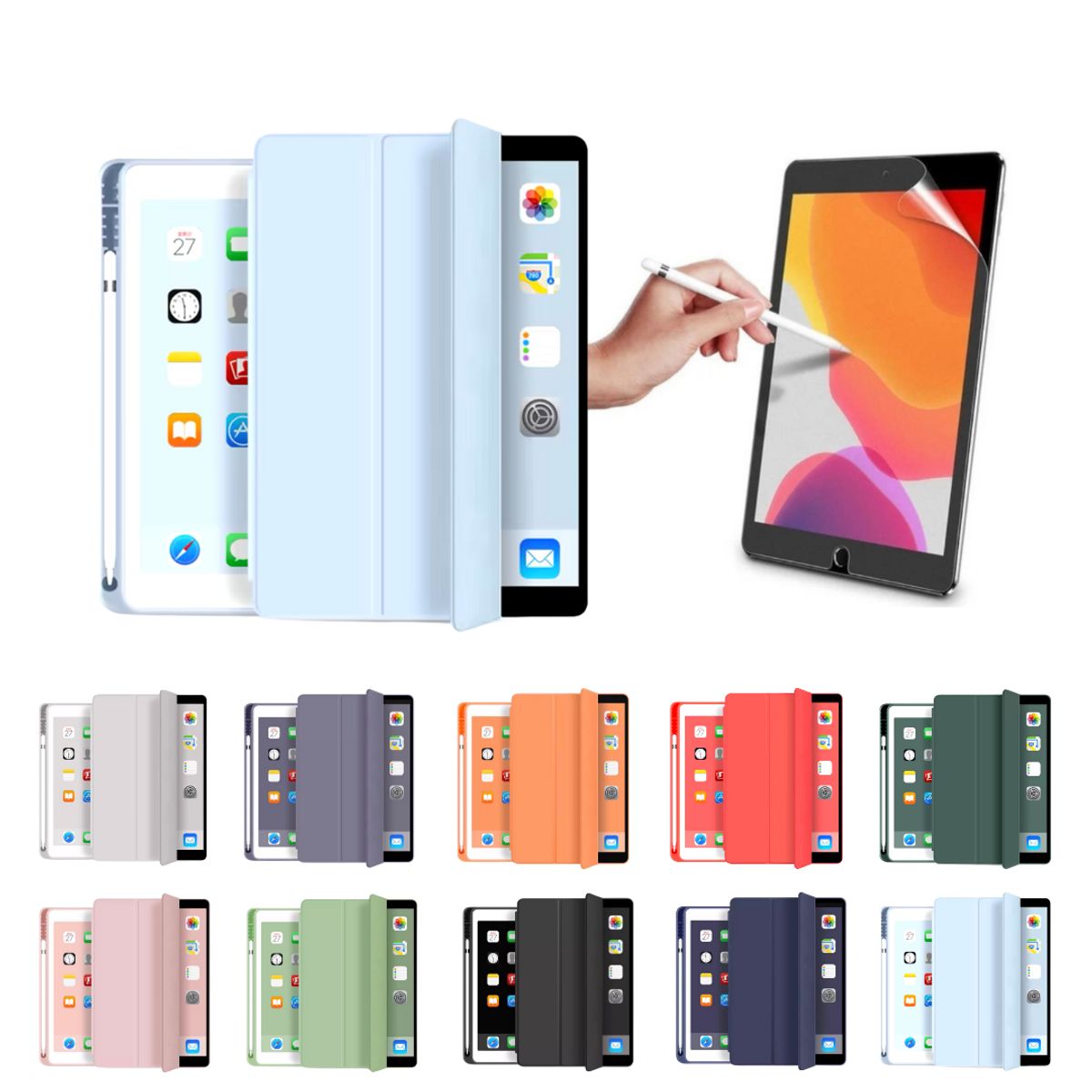 GENERICO - Funda Más Lámina Paperlike Para iPad Pro 11 M4 / M5 - Celeste