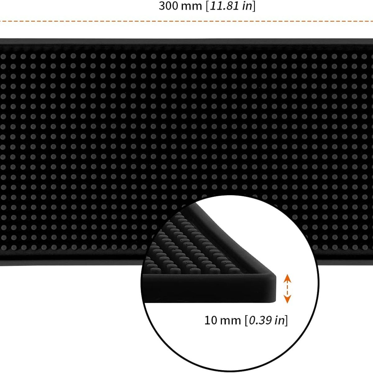 KUANGYE - Tapete Para Bar Negra 30 X 15cm Barra Escurridor Barman
