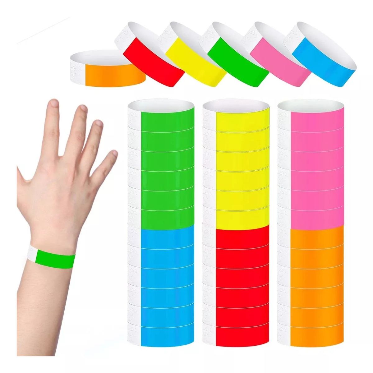 KUANGYE - 600 Pulseras De Papel Para Fiestas Y Eventos Al Aire Libre