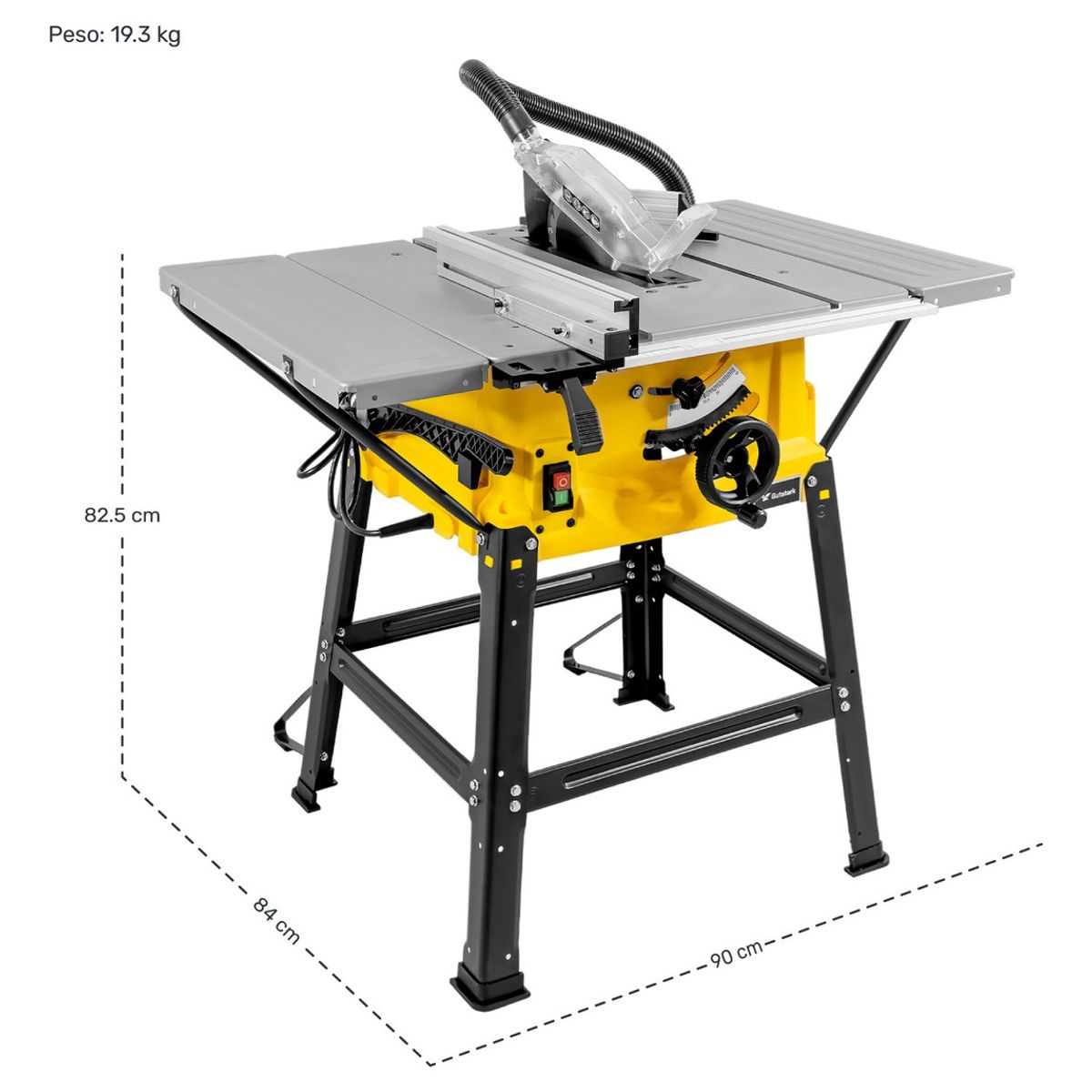 GUTSTARK - Sierra Electrica de Banco Mesa Portatil Escuadradora 1800w 4500rpm