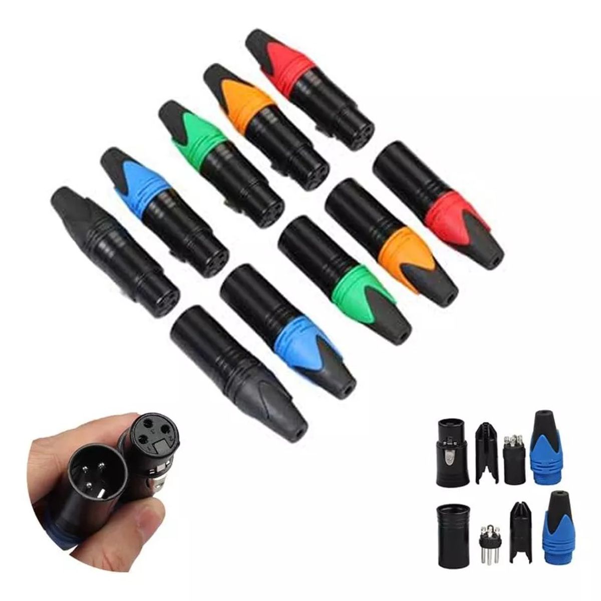KUANGYE - Conectores Xlr De 5 Pares, Macho Y Hembra, Micrófono
