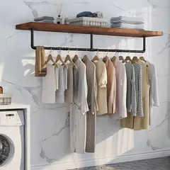 BITART - 184cm Perchero De Pared Estante De Metal Para Ropa Multiusos