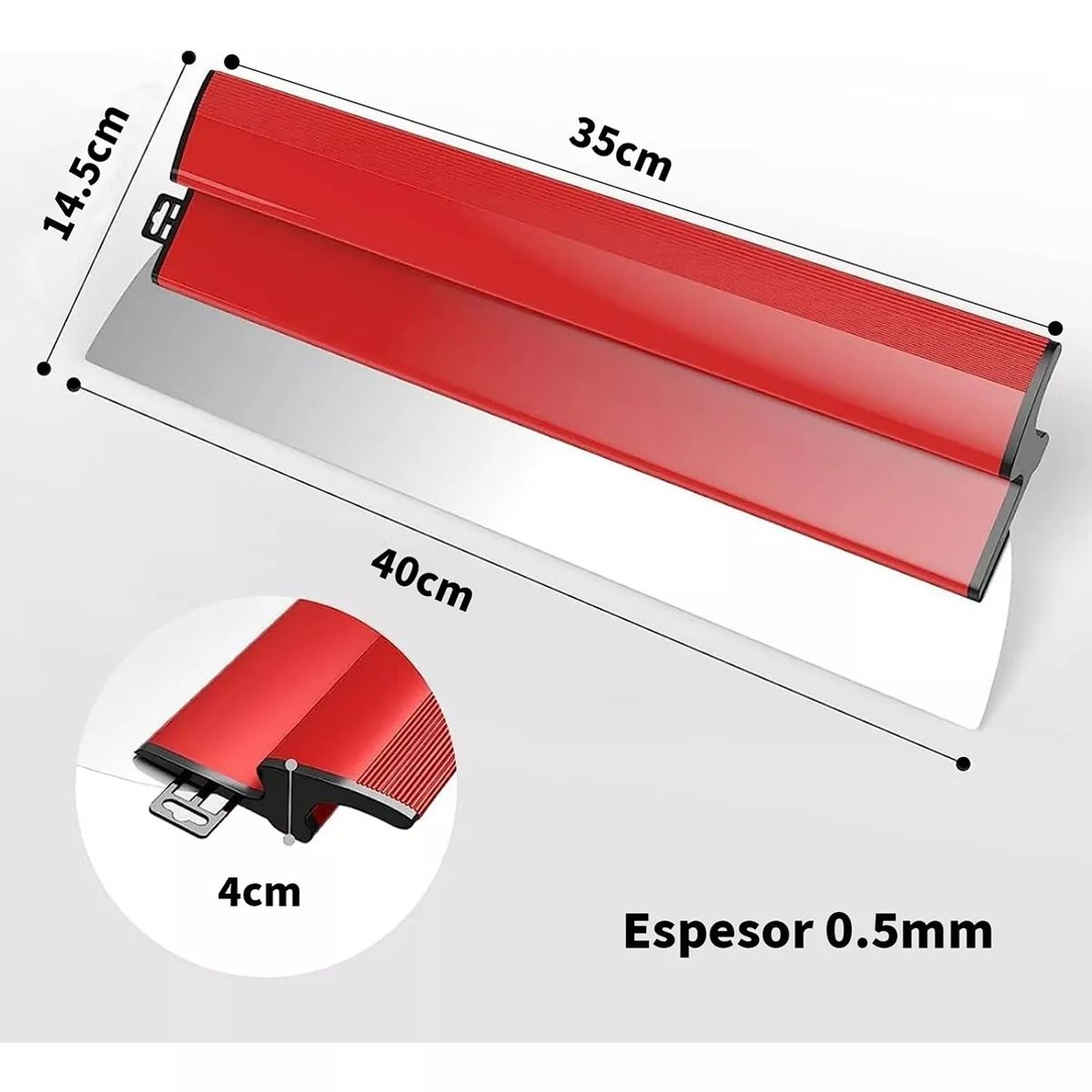 KUANGYE - 40 Cm Alisador De Yeso Inox, Flexible, Para Masilla