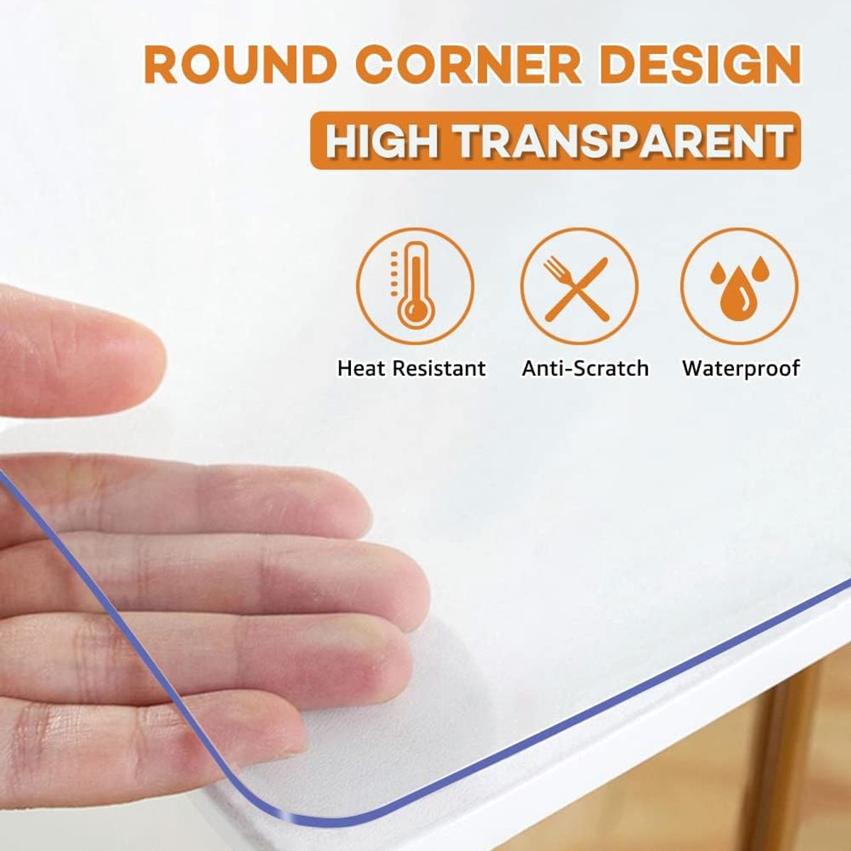 KUANGYE - Protector De Mesa Rectangular Transparente Mantel Pvc 15mm