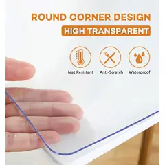 KUANGYE - Protector De Mesa Rectangular Transparente Mantel Pvc 15mm