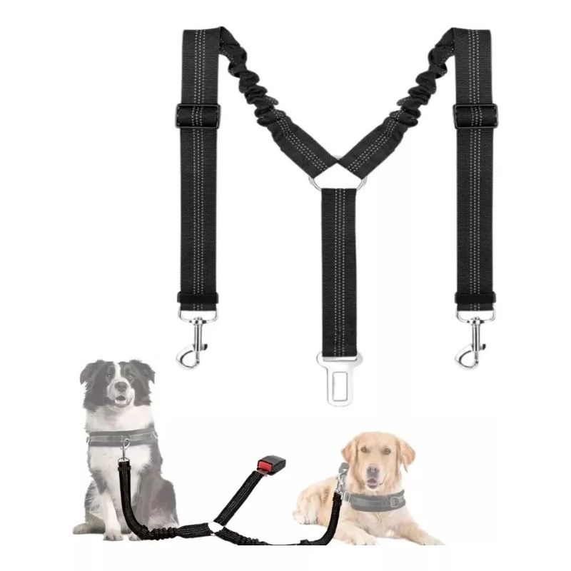 KUANGYE - Correacinturón Seguridad Auto Doble Para Perros Ajustable