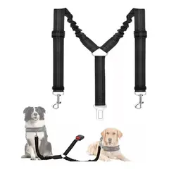 KUANGYE - Correacinturón Seguridad Auto Doble Para Perros Ajustable