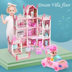 BITART - Casita Casa De Muñecas Con Muebles Castillo Diy Juguete