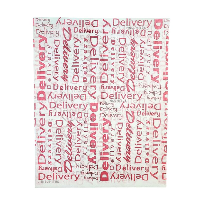 GENERICO - Papel Antigrasa 30x38cm Delivery Rojo 100 hojas