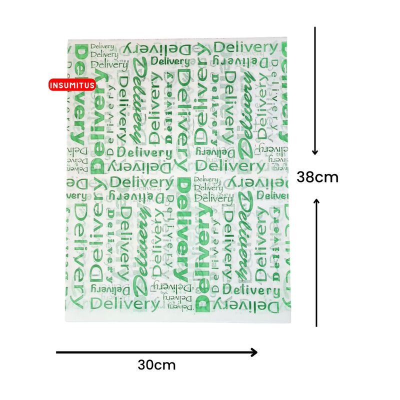 GENERICO - Papel Antigrasa 30x38cm Delivery Verde 100 hojas