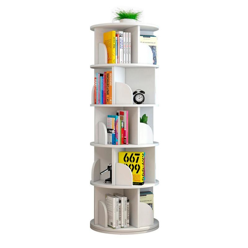 DETODOYMAS - Librero giratorio 5 niveles 160x46cm Chic Home - Blanco