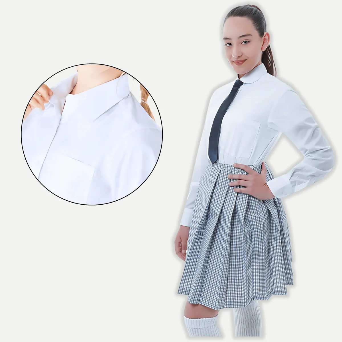 UTILISIMO - Camisa Escolar Blanco Adolescente 10a16 años Manga Larga