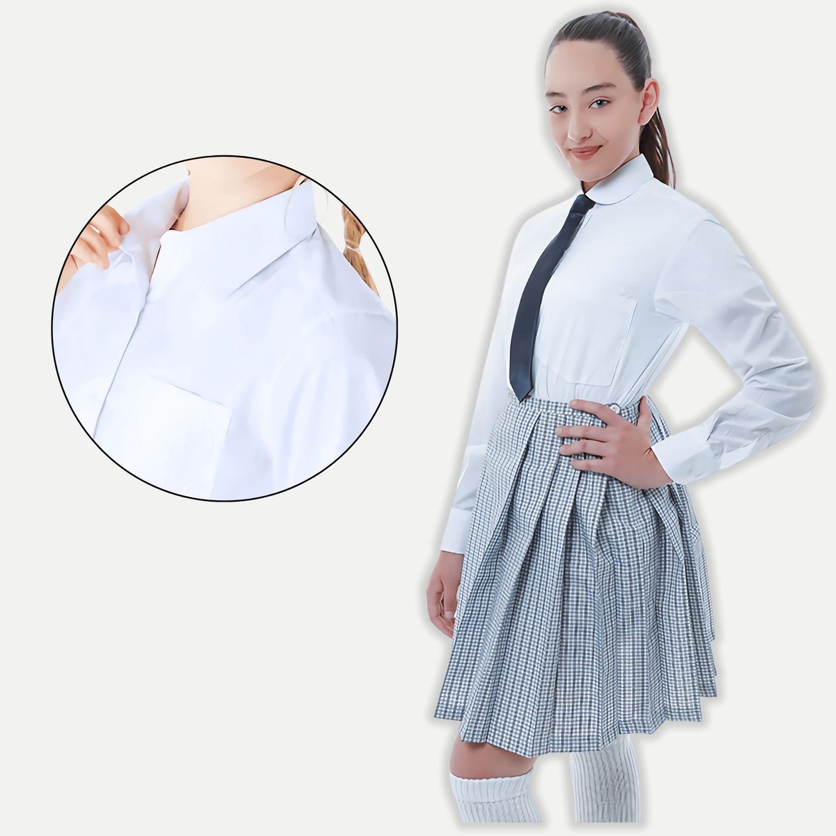 UTILISIMO - Camisa Escolar Blanco Adolescente 10a16 años Manga Larga