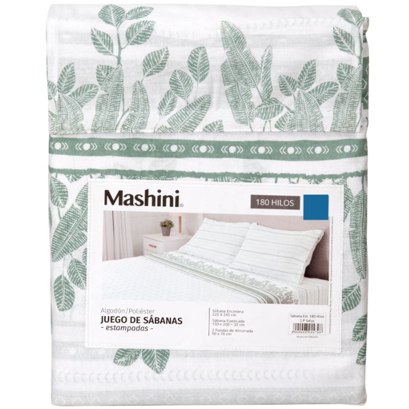 MASHINI - Sábanas 1.5 Plazas 180 Hilos Mashini Selva