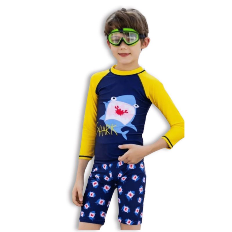 JUMP KIDS - Traje De Baño SPF UV50+ 2 Piezas Manga Larga Niño Navy Blue Shark