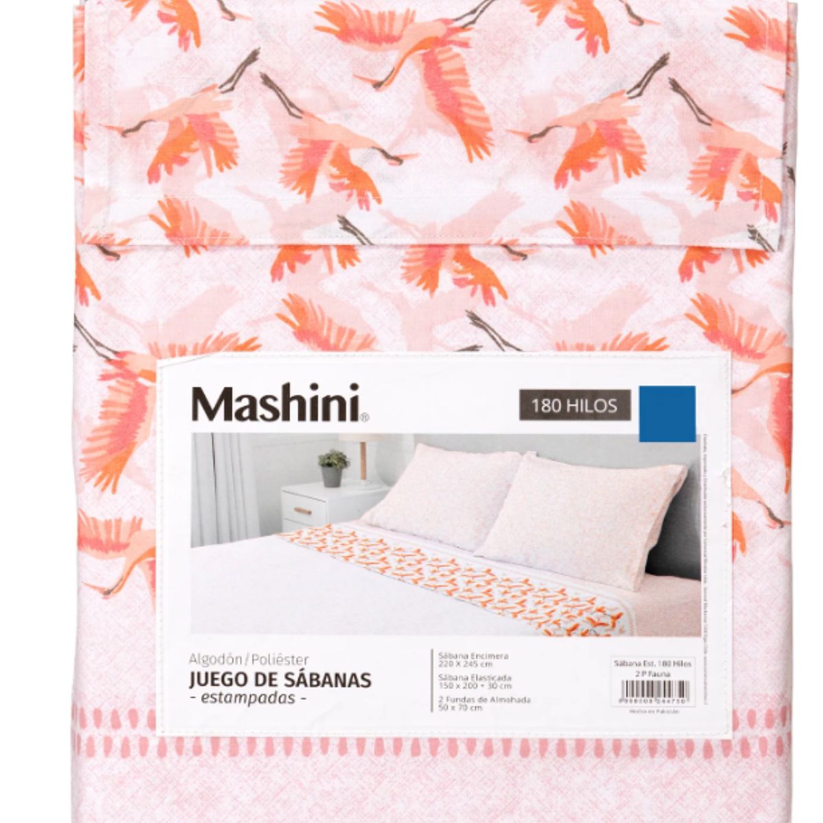 MASHINI - Sábanas 1.5 Plazas 180 Hilos Mashini fauna