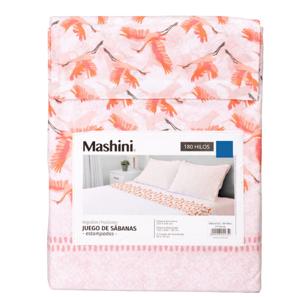 MASHINI - Sábanas 1.5 Plazas 180 Hilos Mashini fauna
