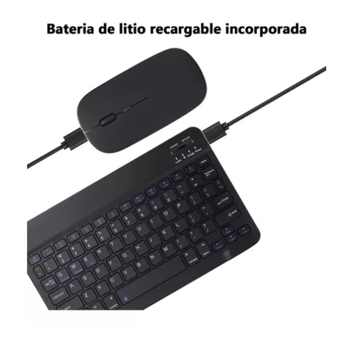 ESHOPANGIE - Kit Teclado +mouse Inalambrico Bluetooth Para Pc Android Negro
