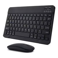 Kit Teclado +mouse Inalambrico Bluetooth Para Pc Android Negro