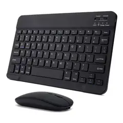 ESHOPANGIE - Kit Teclado +mouse Inalambrico Bluetooth Para Pc Android Negro