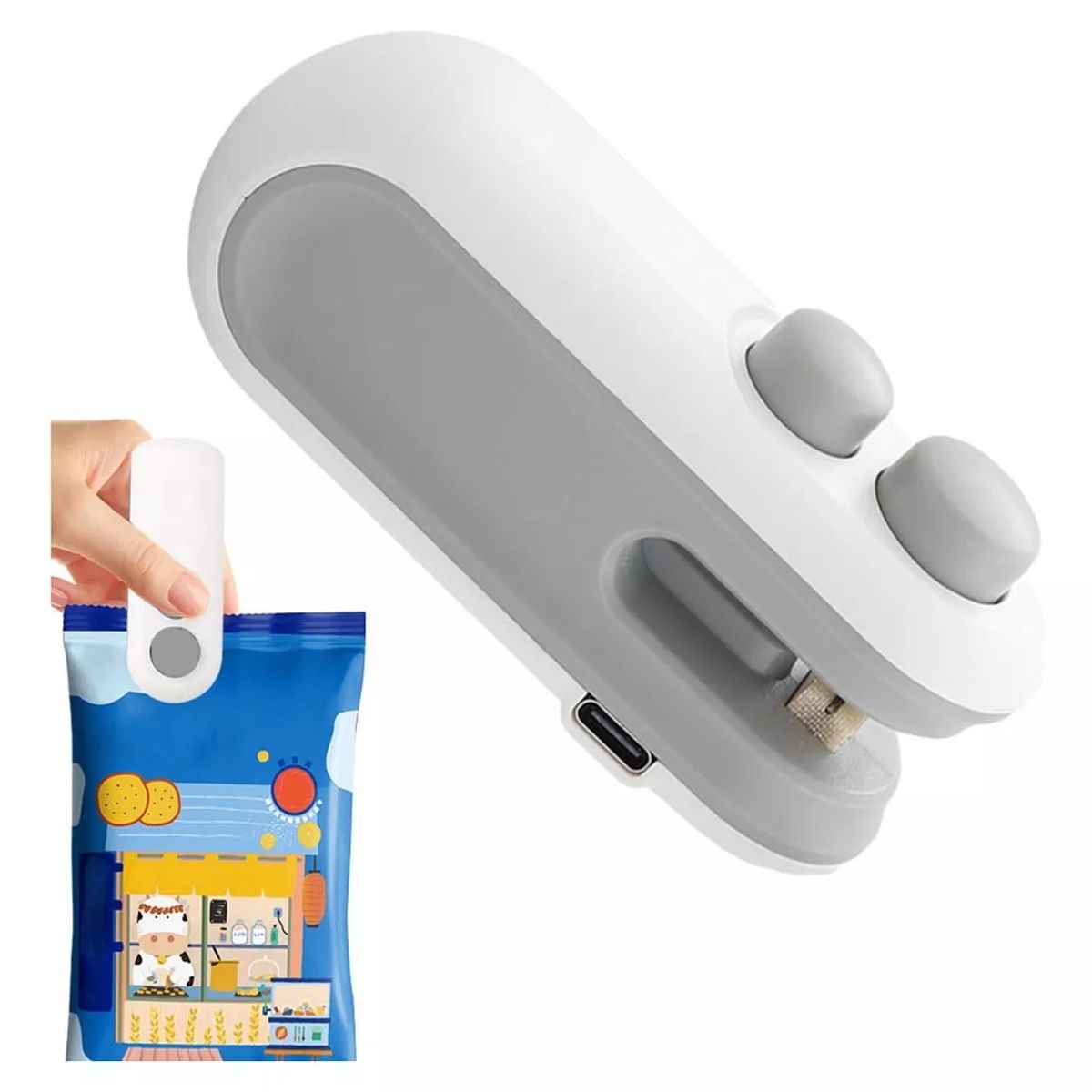 GENERICO - Mini Selladora De Bolsas Plásticas Portátil Recargable