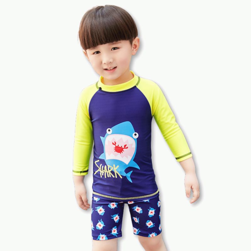 JUMP KIDS - Traje De Baño SPF UV50+ 2 Piezas Manga Larga Niño Navy Blue Shark
