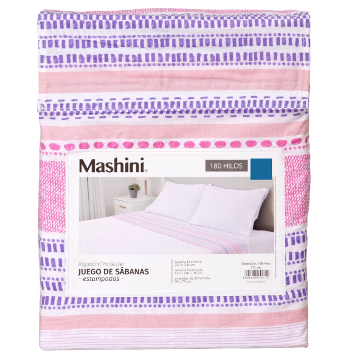 MASHINI - Sábanas 1.5 Plazas 180 Hilos Mashini Lirio