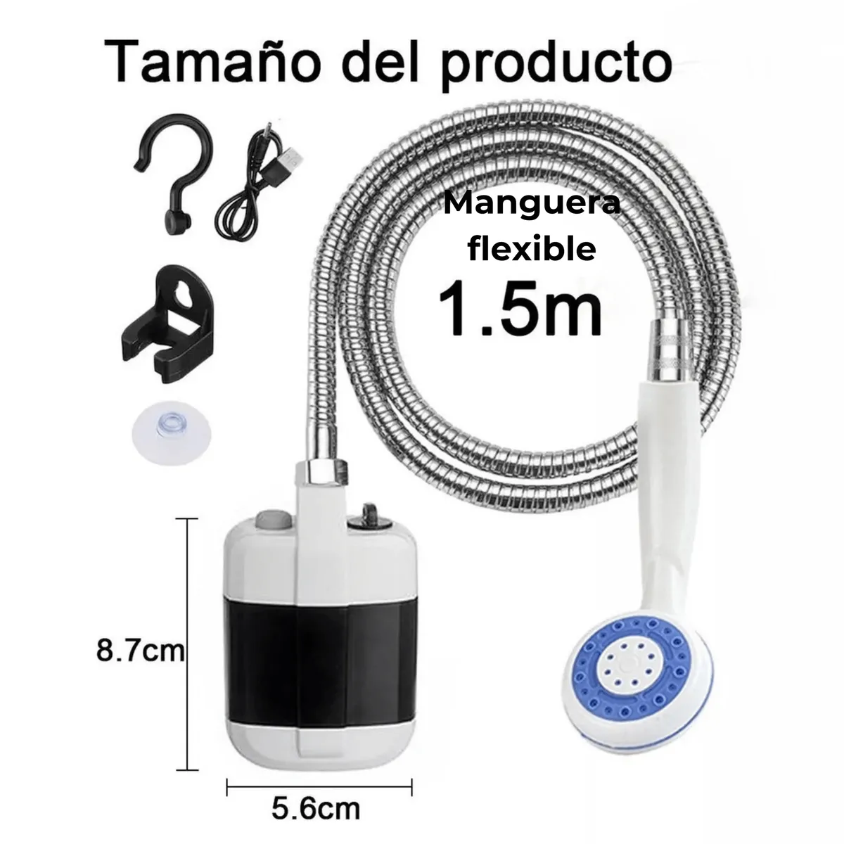 UTILISIMO - Ducha Portátil Recargable USB Camping Exteriores Aire Libre