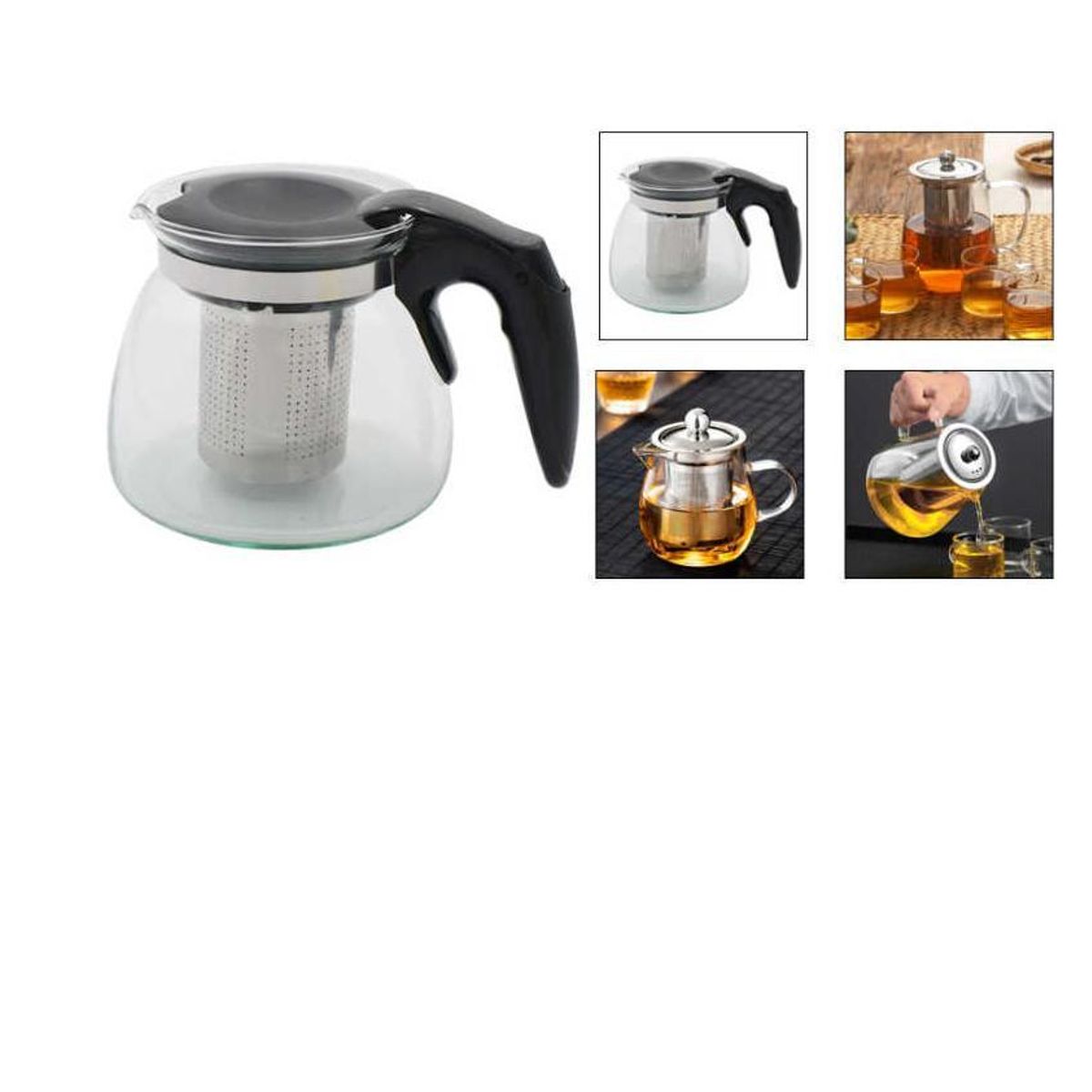 GENERICO - Tetera De Vidrio Con Filtro Acero 1500ml
