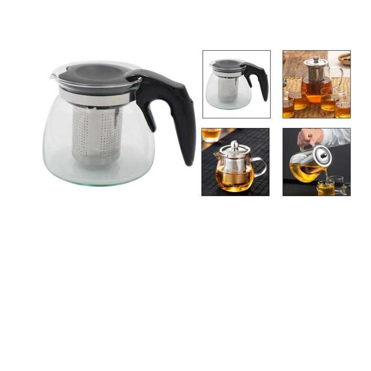 GENERICO - Tetera De Vidrio Con Filtro Acero 1500ml
