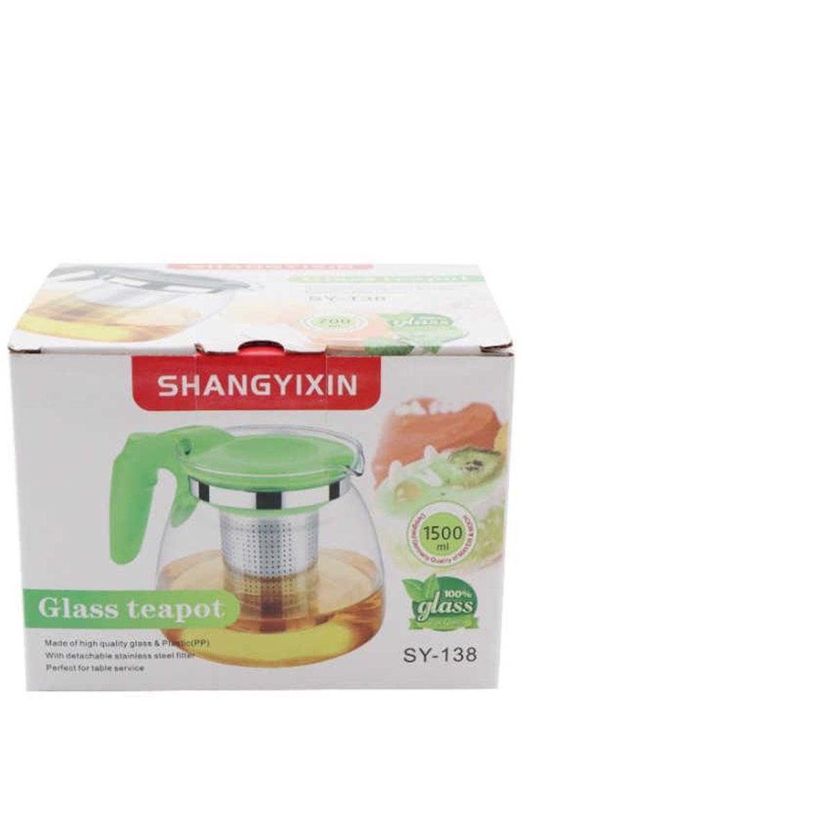 GENERICO - Tetera De Vidrio Con Filtro Acero 1500ml