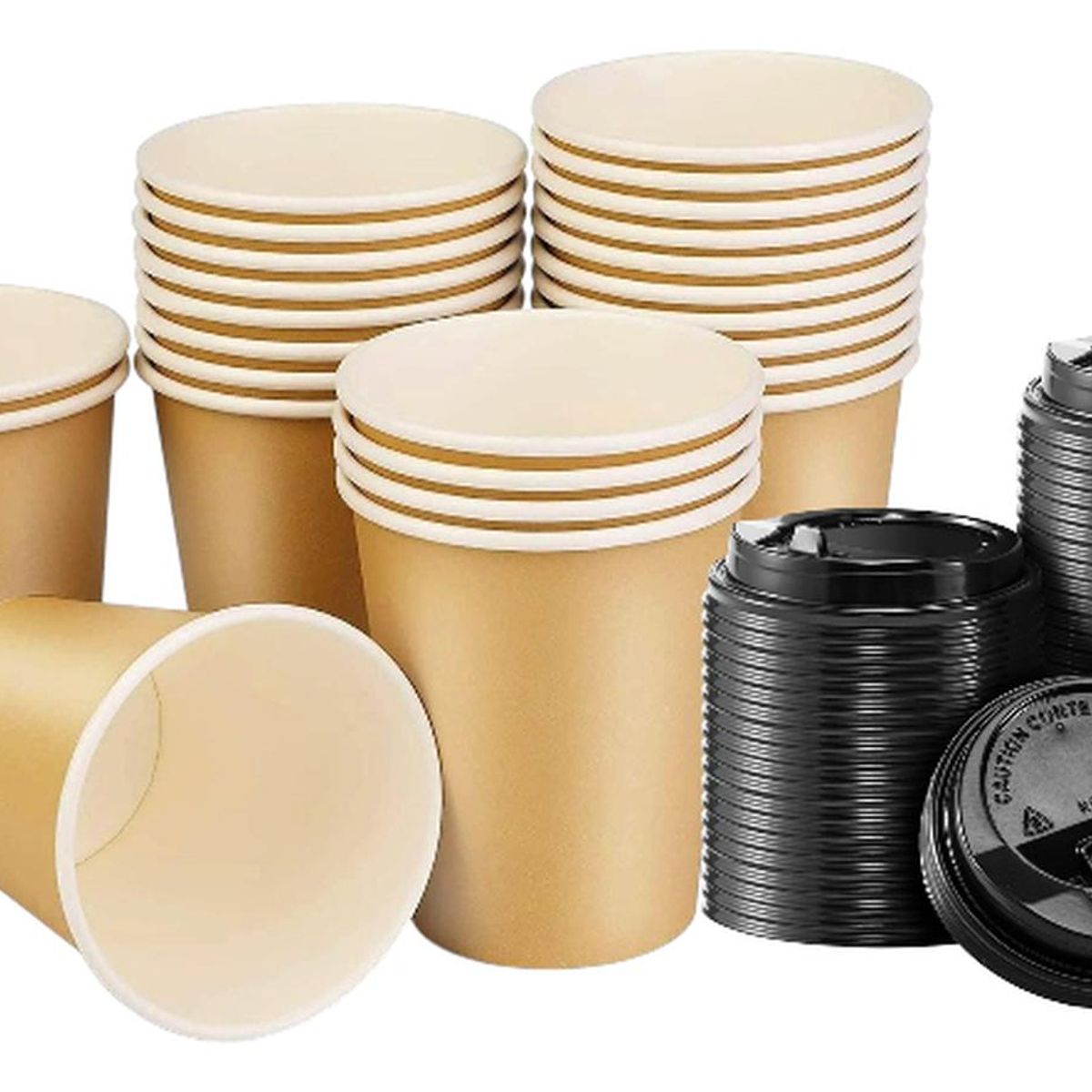 PASTELERIUSCL - X100 Vasos Para Cafe Vaso Polipapel Vaso Kraft Ctapa 8oz