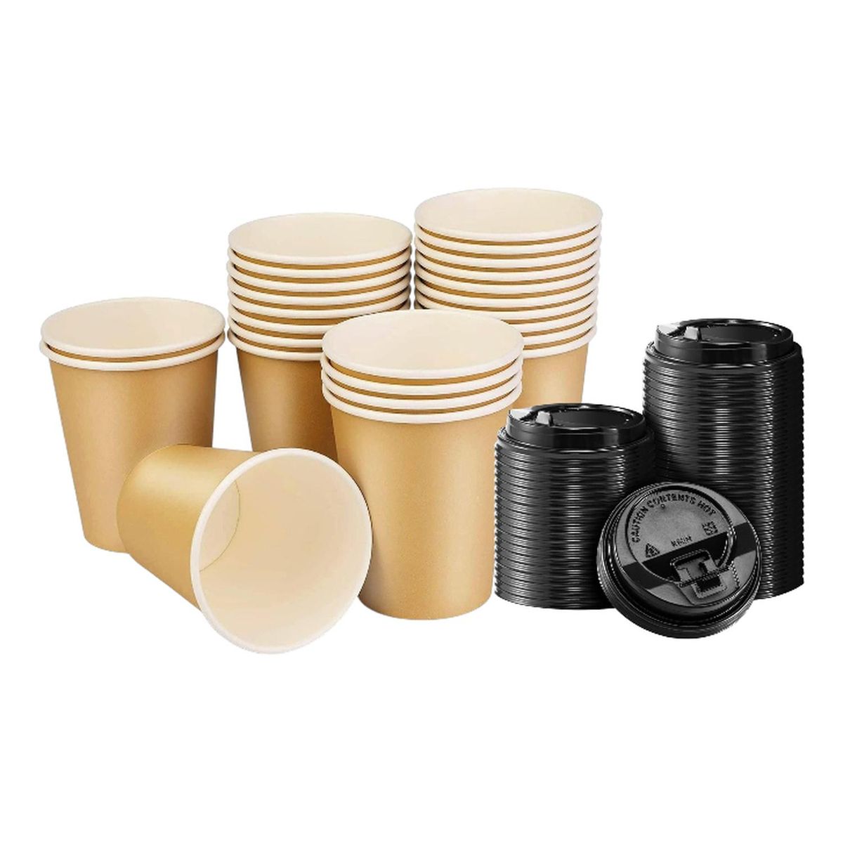 PASTELERIUSCL - X100 Vasos Para Cafe Vaso Polipapel Vaso Kraft Ctapa 8oz