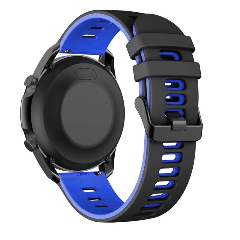 GENERICO - Correa Smartwatch Silicona Negro Azul Fuerte
