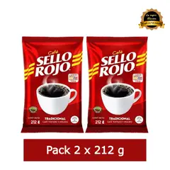 GENERICO - Café Colombiano Sello Rojo Tradicional Pack 2x 212g - 424g