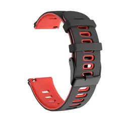 GENERICO - Correa Smartwatch Silicona Negro Rojo