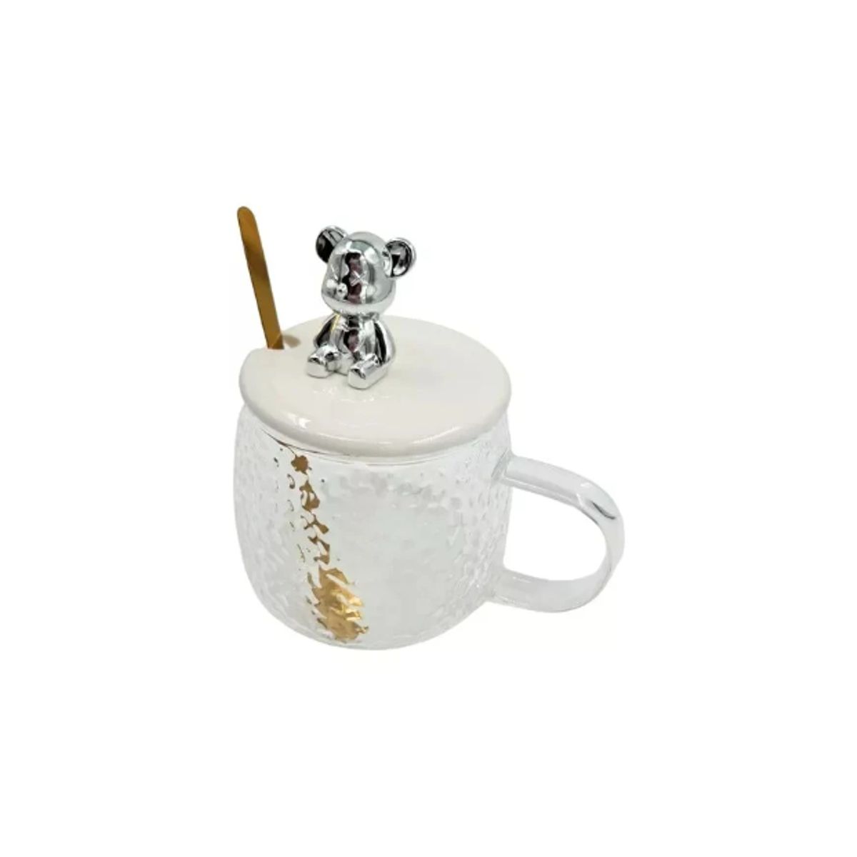 GENERICO - Taza de Vidrio con Tapa y Cuchara