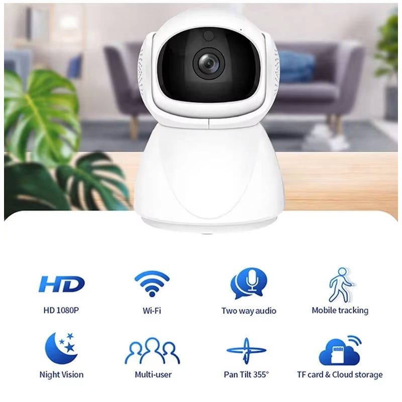 GENERICO - Cámara de Seguridad IP Wi-Fi Dual Band 2.4 GHz y 5 GHz Visión Nocturna