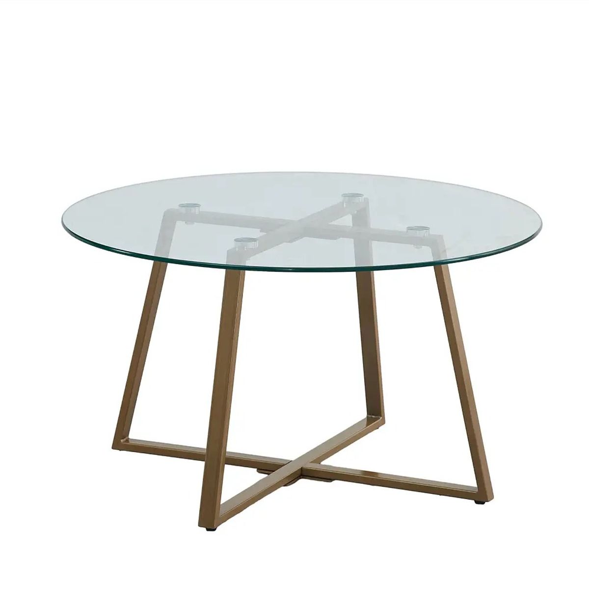 CORI CORI - Mesa de Centro para Living de Vidrio y Metal 80cm
