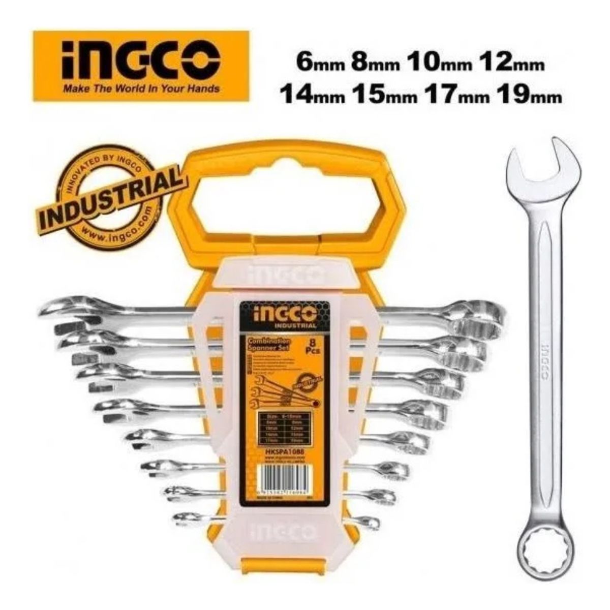 INGCO - Juego De Llaves Punta Corona 6-19mm 8 Pcs Ingco Hkspa1088