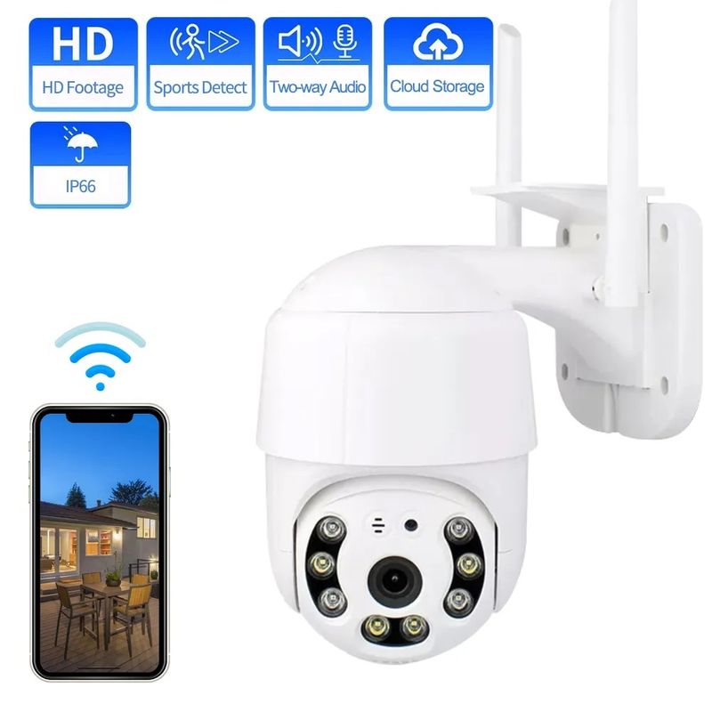 GENERICO - Cámara WiFi HD con Rotación 360° Visión Nocturna y Almacenamiento
