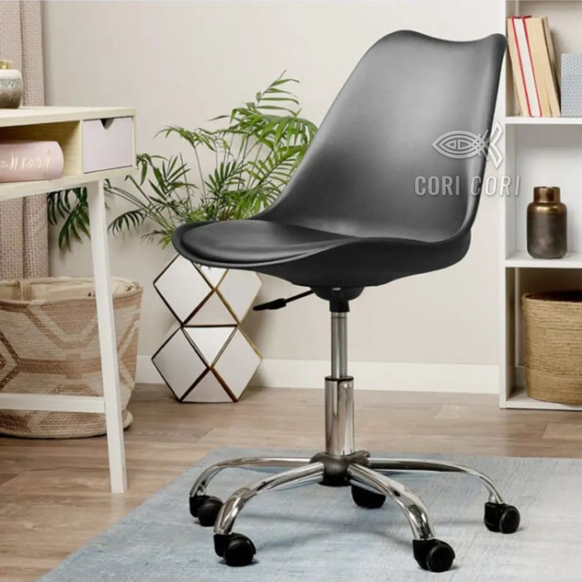 CORI CORI - Silla Tulip de Escritorio Negro